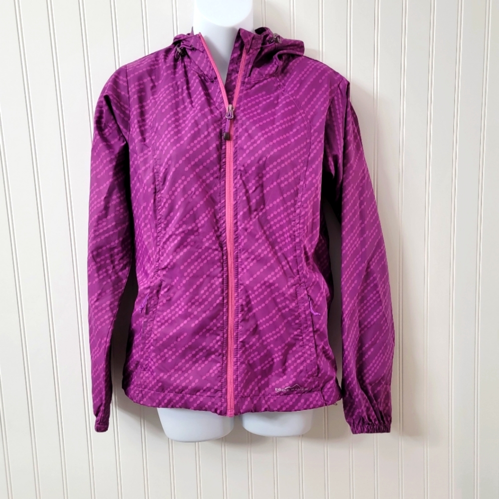 Eddie Bauer purple dotted windbreaker
